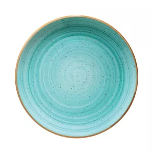 Aura Aqua Gourmet flat tallrik 17 diameter cm från Bonna som har en blå handmålad dekor.