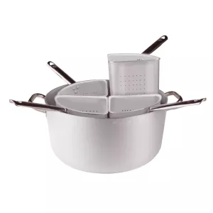 Pastakittel 36 diameter cm av aluminium från Agnelli med 4 pastainsatser.