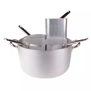 Pastakittel 40 diameter cm av aluminium från Agnelli med 4 pastainsatser.