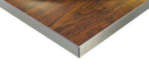 AL387 bordsskiva, laminat, rak silver aluminiumkant, tjocklek 3,87/2,1 cm