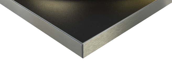 AL207 bordsskiva, lamiant, rak silver aluminiumkant, tjocklek 2,07 cm
