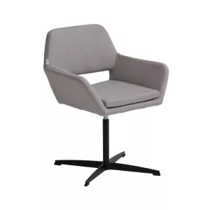 Amsterdam konferensstol med svart kryssfot och grå tyg från Lotus Furniture.