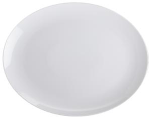 Basic, oval flat tallrik, 32x25 cm - 3 st/fp