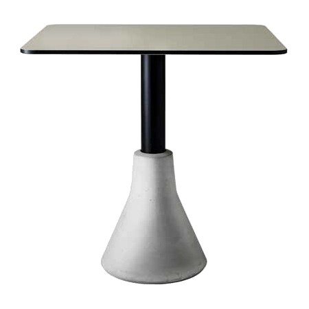 Big Foot bordsstativ med cementfot och stålpelare från Sedex ihop med en bordsskiva.