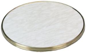 Bistro bordsskiva, 60 diameter cm, mässingkant, marbre de Gênes 121