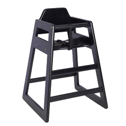 Bambino barnstol, sitthöjd 50 cm, stapelbar, svart - 2 st/fp