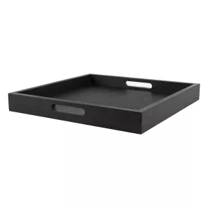 Bricka av ek med handtag som är 40x40 cm och havana black från Select Concept.