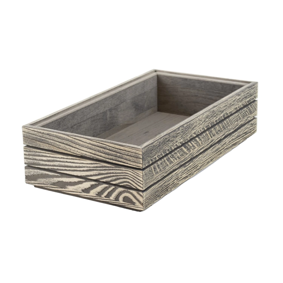 Stapelbar trälåda från Select Concept i GN 1/3 storlek med höjd 8,5 cm och i driftwood.