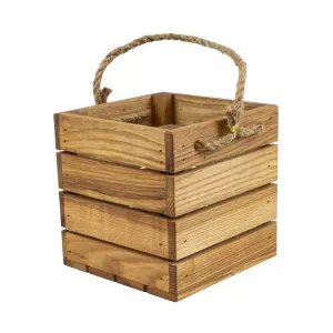 Trälåda med rep i linoljat från Select Concept.