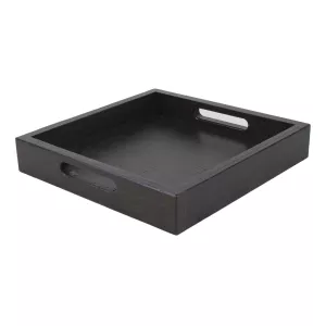 Bricka av ek med handtag som är 28x28 cm och havana black från Select Concept.