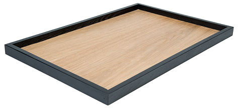 Bricka, 60x40 cm, linoljad, svart