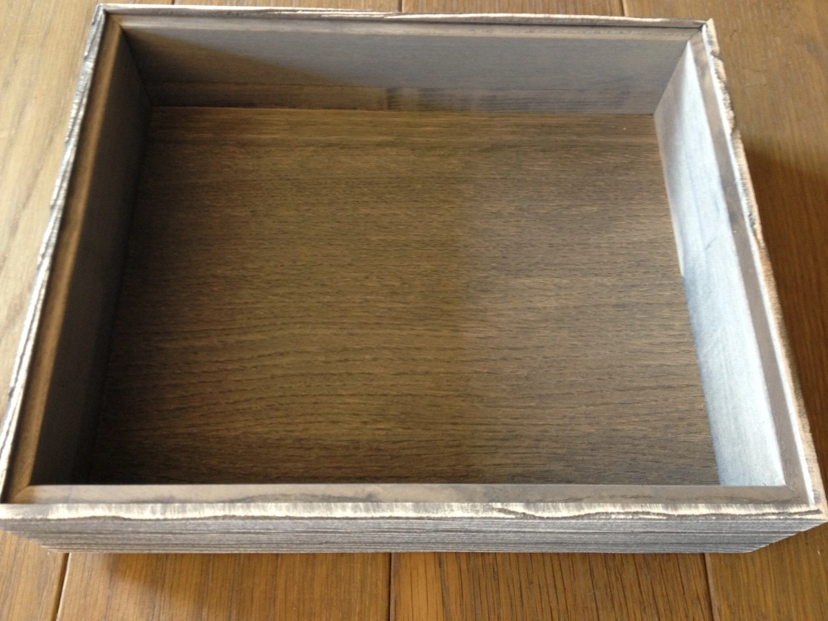 Stapelbar trälåda från Select Concept i GN 1/2 storlek med höjd 8,5 cm i driftwood.