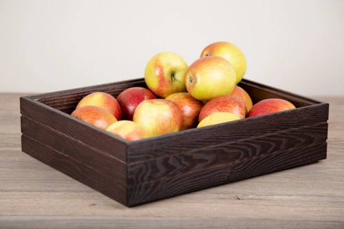 Stapelbar trälåda från Select Concept i GN 1/2 storlek med höjd 8,5 cm och havana black.