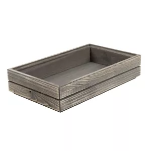 Stapelbar trälåda från Select Concept i GN 1/4 storlek med höjd 5,7 cm och i driftwood.