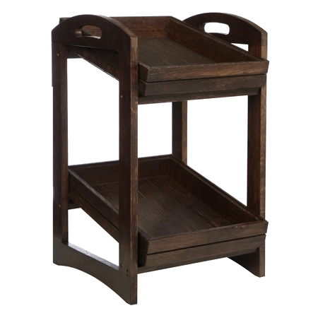 Ställning i havana black från Select Concept med stapelbara GN 1/2 trälådor.