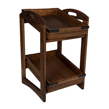 Ställning i kastanjebrunt från Select Concept med stapelbara GN 1/2 trälådor.