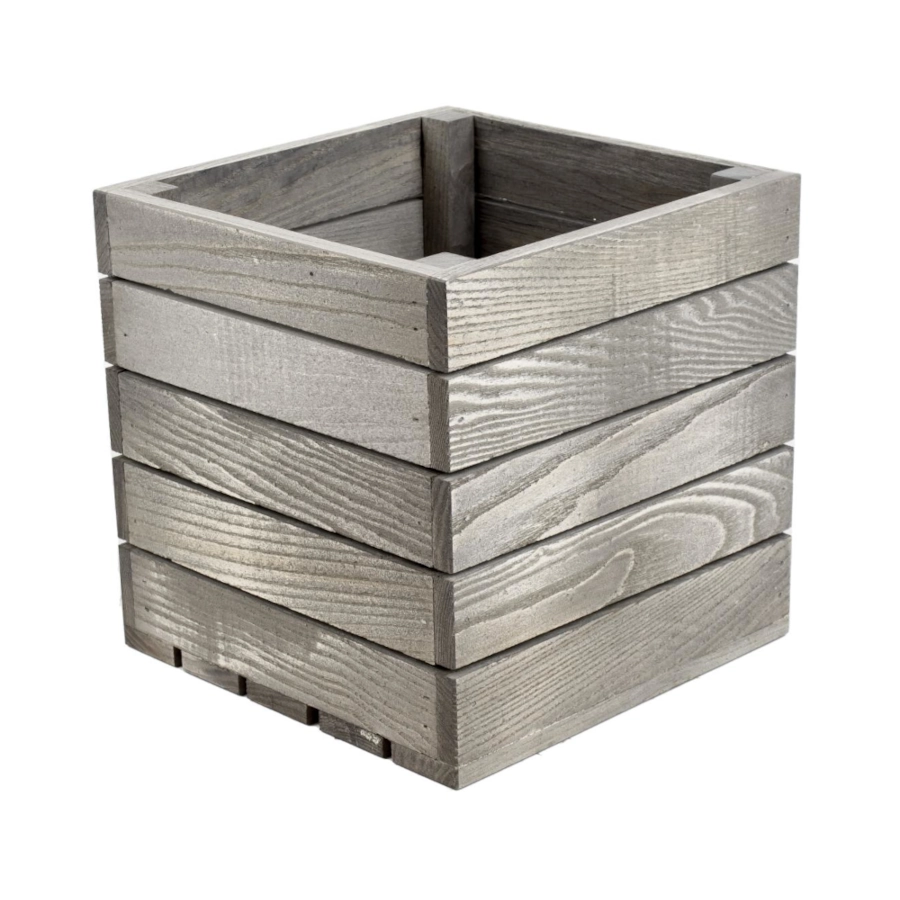 Trälåda från Select Concept av ek och 20x20x20 cm i Driftwood.