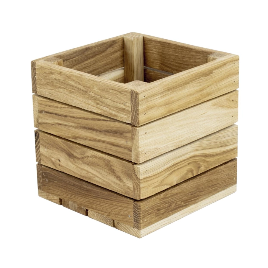 Trälåda från Select Concept av ek och 15x15x15 cm som är linoljad.