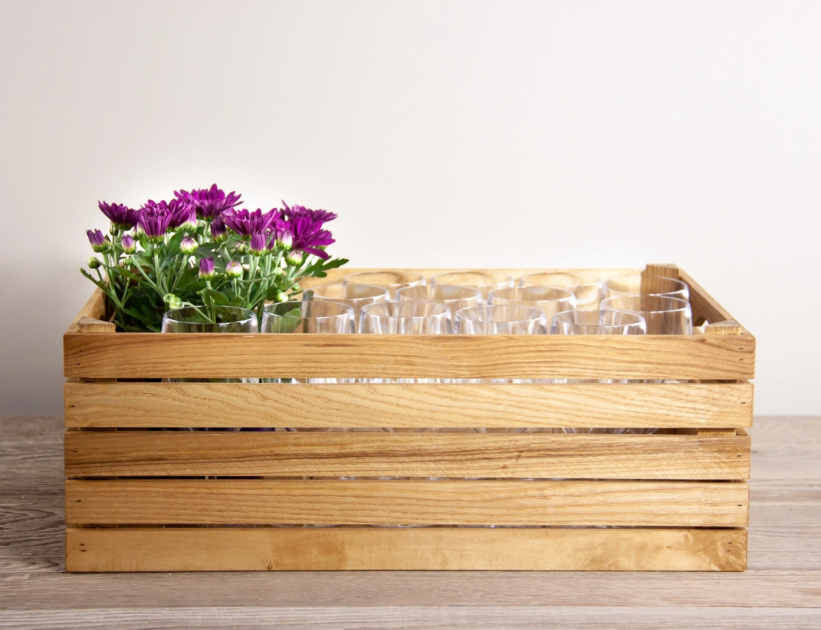 Stor trälåda från Select Concept av ek och linoljad.