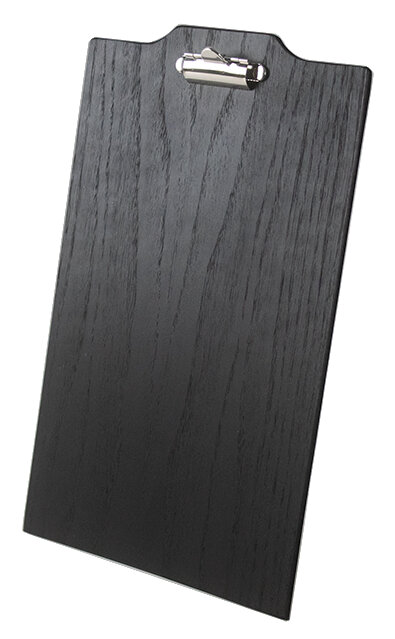 Menybräda med klämma, ek, A4, 22,3x35,2 cm, svart