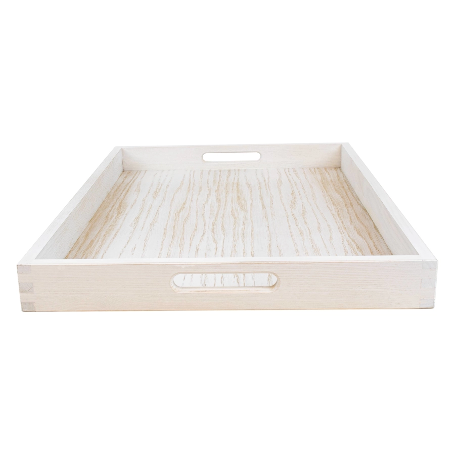 Bricka av ek med handtag som är 60x40 cm i askbets från Select Concept.