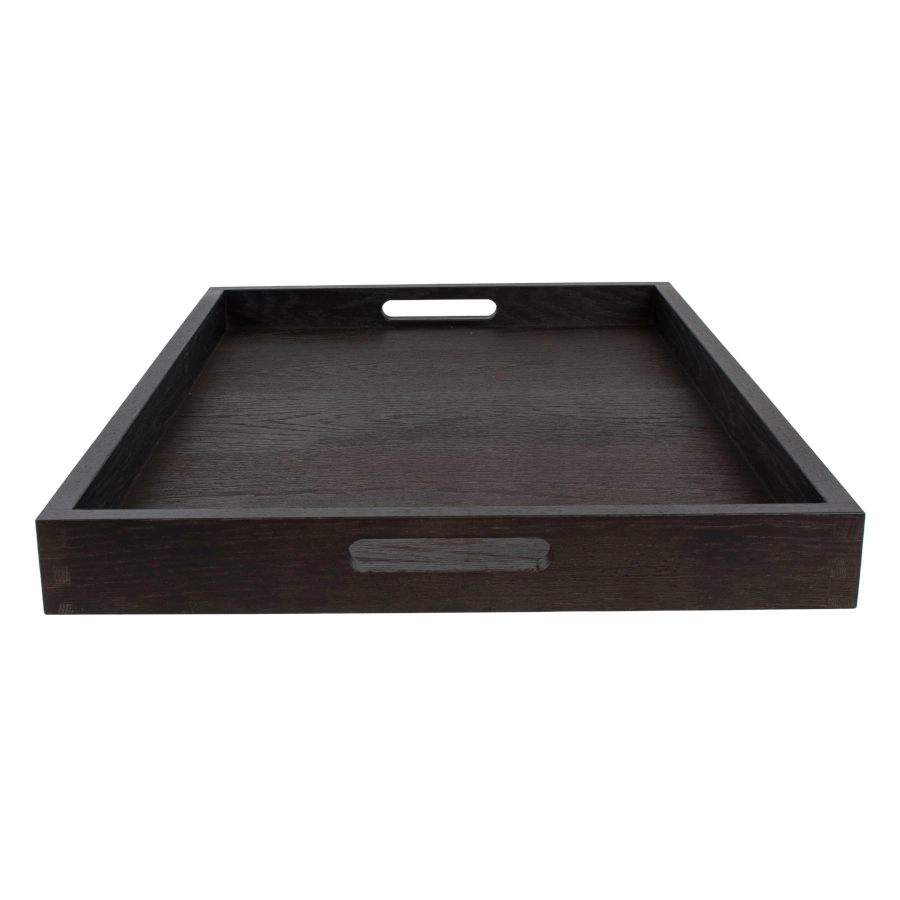 Bricka av ek med handtag som är 60x40 cm och havana black från Select Concept.