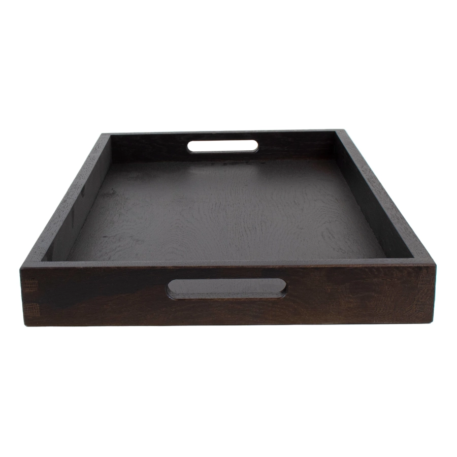 Bricka av ek med handtag enligt gastronorm GN 1/1 och havana black från Select Concept.