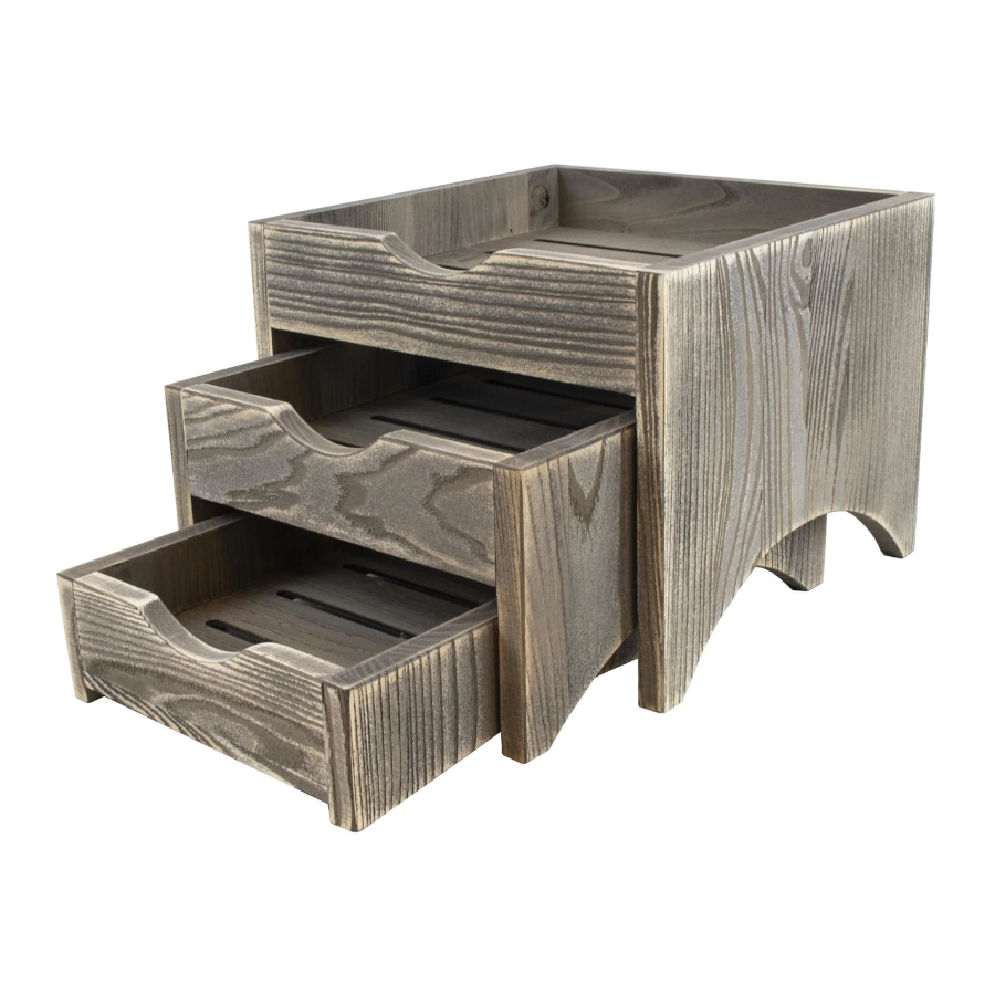 Mini display set som har 3 lådor i driftwood från Select Concept.