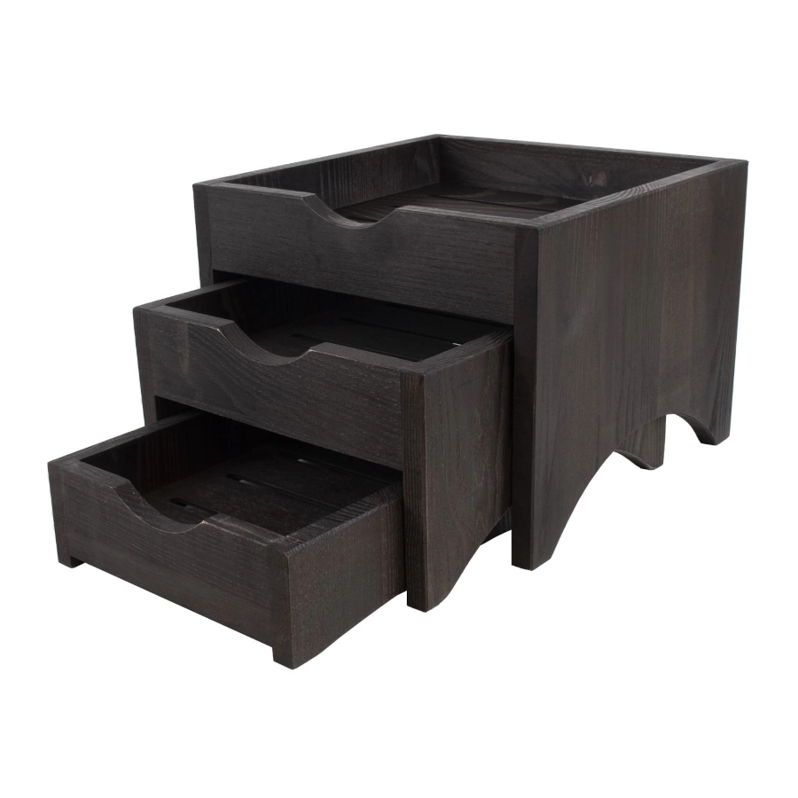 Mini display set som har 3 lådor i havana black från Select Concept.