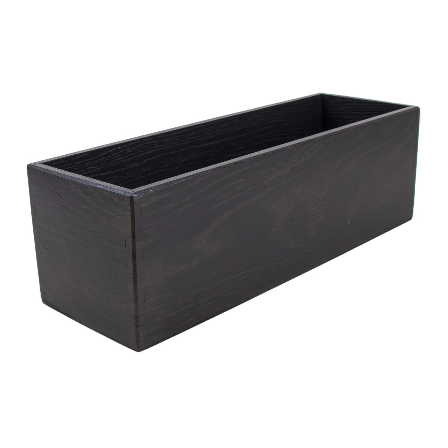 Trälåda från Select Concept av ek i mellan storlek och 47x15x15 cm som är Havana black.