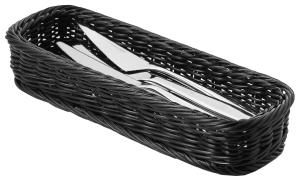 Bestickkorg 28x11 cm svart flätning