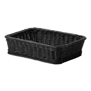 Korg 36x27 cm av svart flätning från Sunnex.