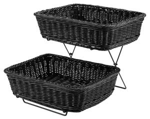 2 st korgar med ställning svart flätning