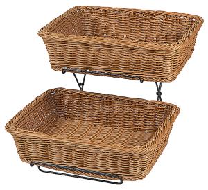 2 st korgar med ställning brun flätning