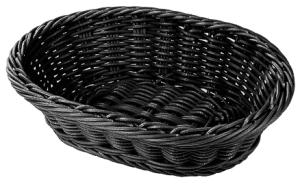 Korg, polypropylen, oval, 29,5x21,5 cm, svart