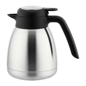 Vaccum termoskanna från Sunnex i rostfritt/svart som rymmer 10 liter.