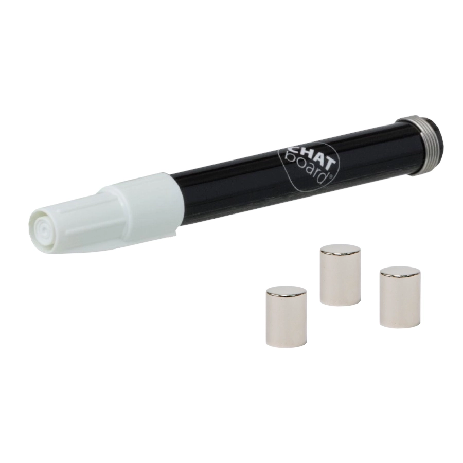 Basic start kit med 1 vit penna och 3 kromade magneter till Chat Board.