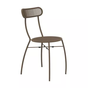 Ciao stol från Vermobil i färgen corten som är stapelbar.