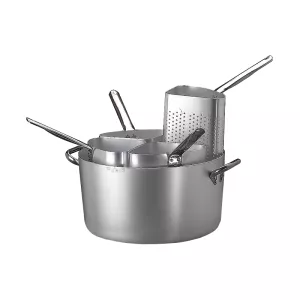 Pastakittel 36 diameter cm av rostfritt stål från Agnelli med 4 pastainsatser.