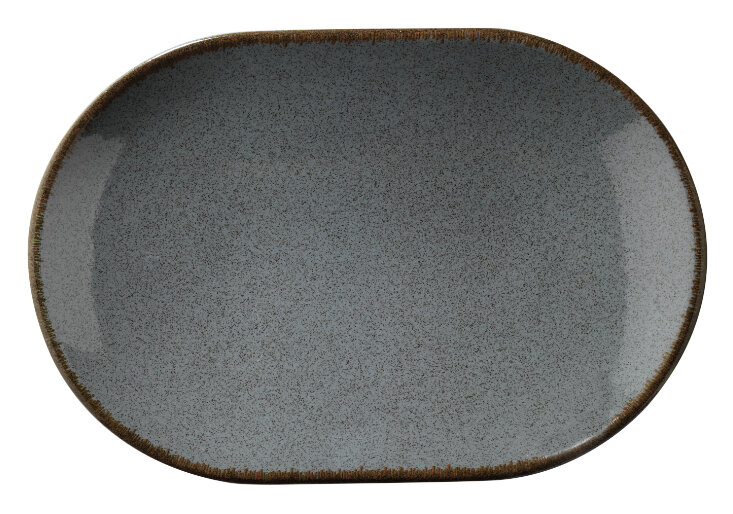 Pearl Colorx oval tallrik 28 diameter cm gråblå - 6 st/fp