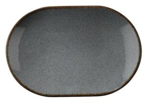 Pearl Colorx, flat oval tallrik, 28 diameter cm, gråblå - 6 st/fp