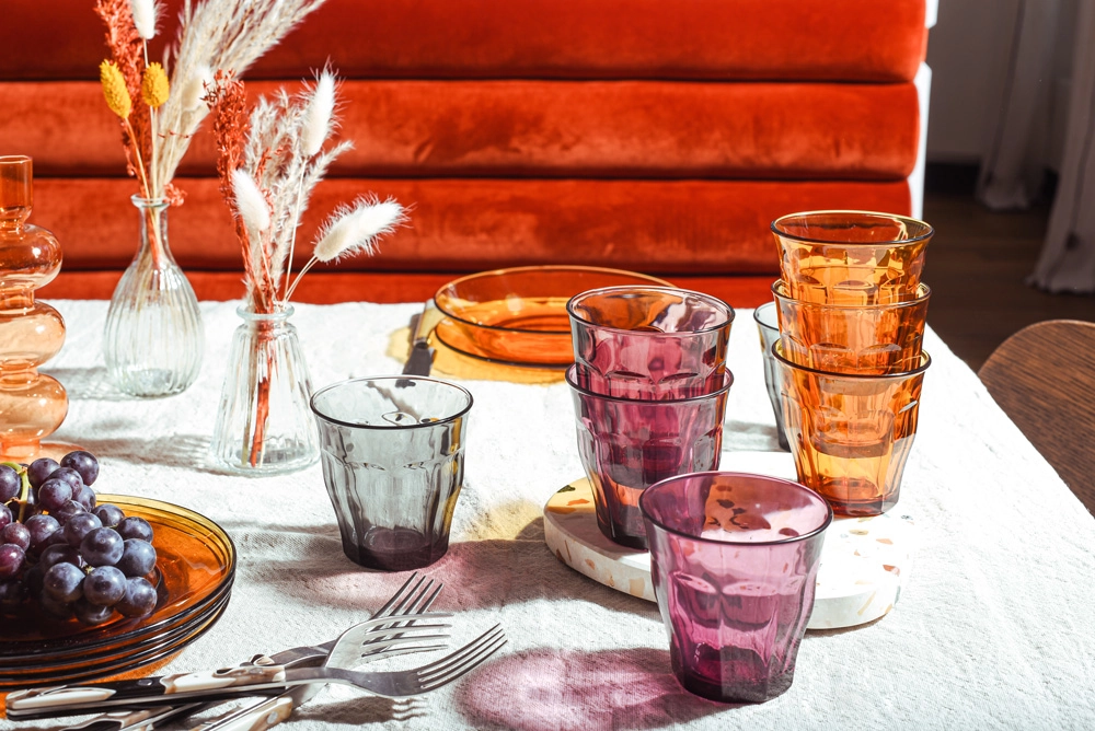 Picardie 25 cl glas i plum, grey och amber färg från Duralex.