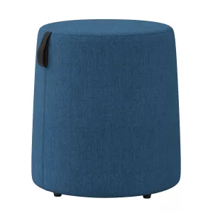 Basic sittpuff i blått tyg med handtag från Elj.