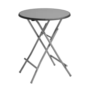 Flip fällbord från Elj i silvergrå lack med antracitgrå bordsskiva.