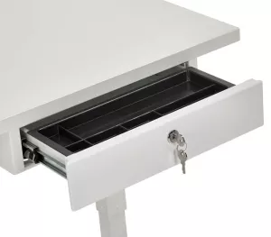 Skrivbordslåda i vitt med lås från Elj.