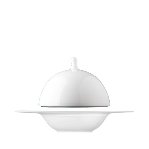 Ess Klasse djup tallrik 27,8 diameter cm från Lilien med lock cloche.