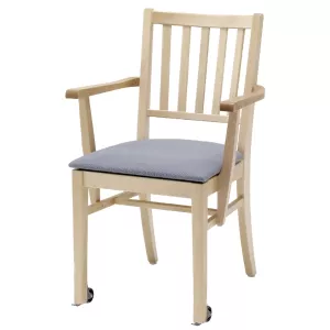 Ester karmstol med klädd sits och glidhjul från Inoff.