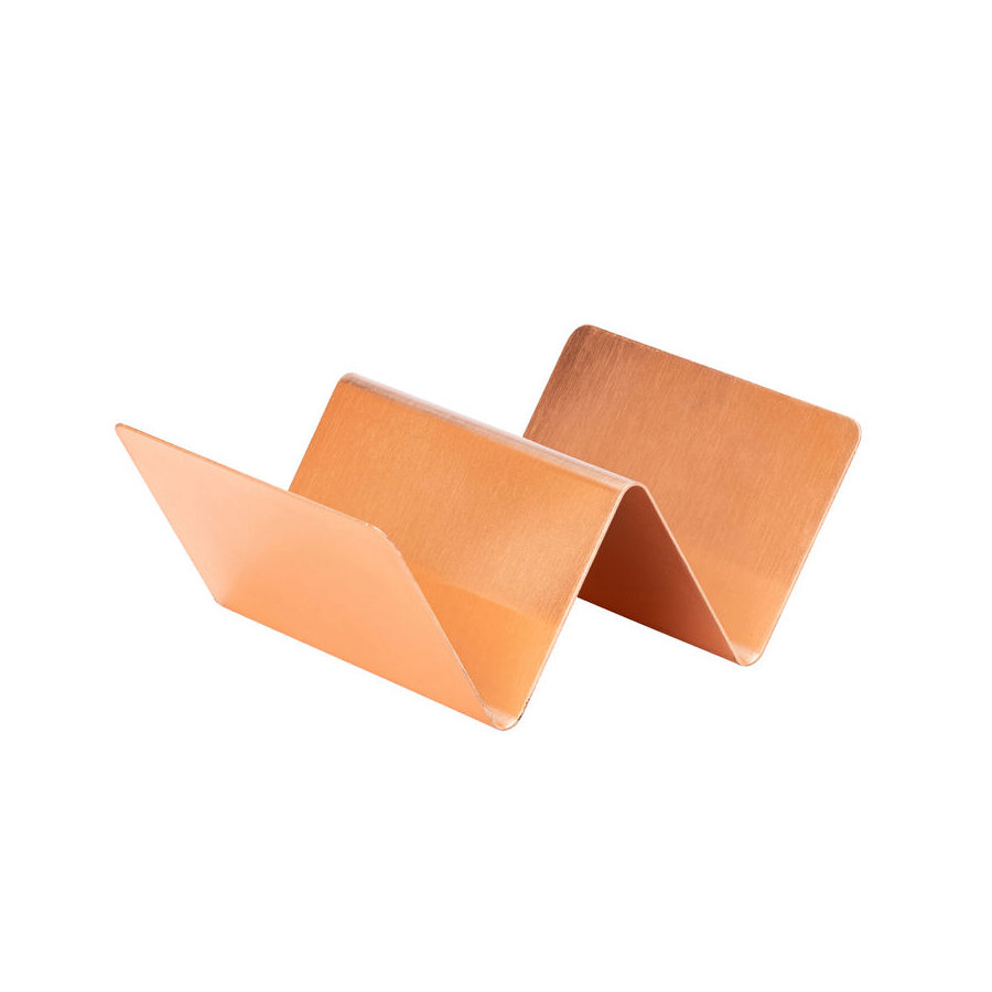 Tacoställ, rostfritt, 2 fack, 13,5x10x5 cm, koppar - 12 st/fp