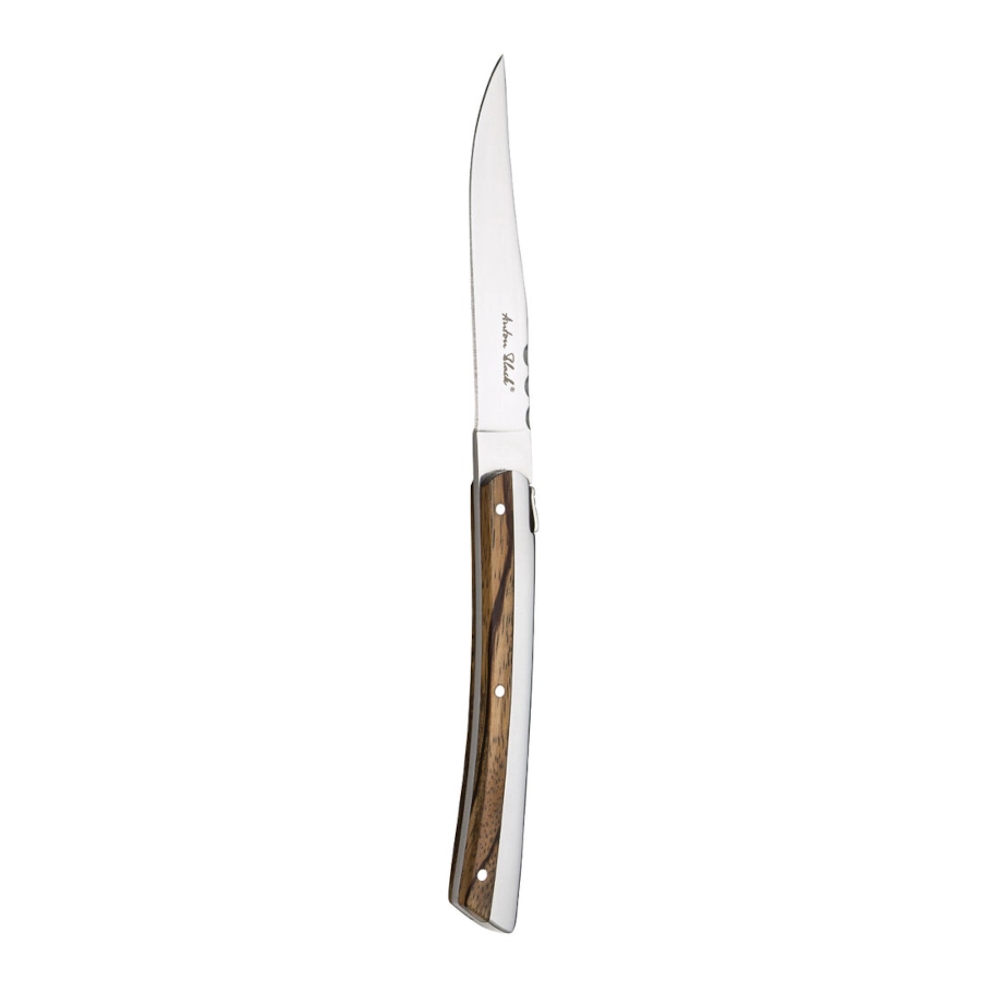 Anton Black Laguiole grillkniv från Utopia i rostfritt stål med handtag delvis trä.