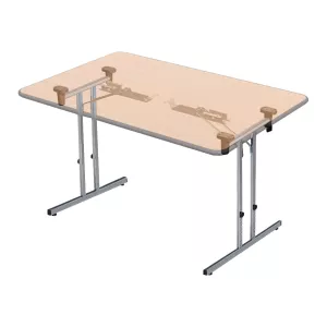 Flexo 15 bordsstativ i krom från Corbetta Salvatore som är fällbart, stapelbart men även höj- och sänkbart.